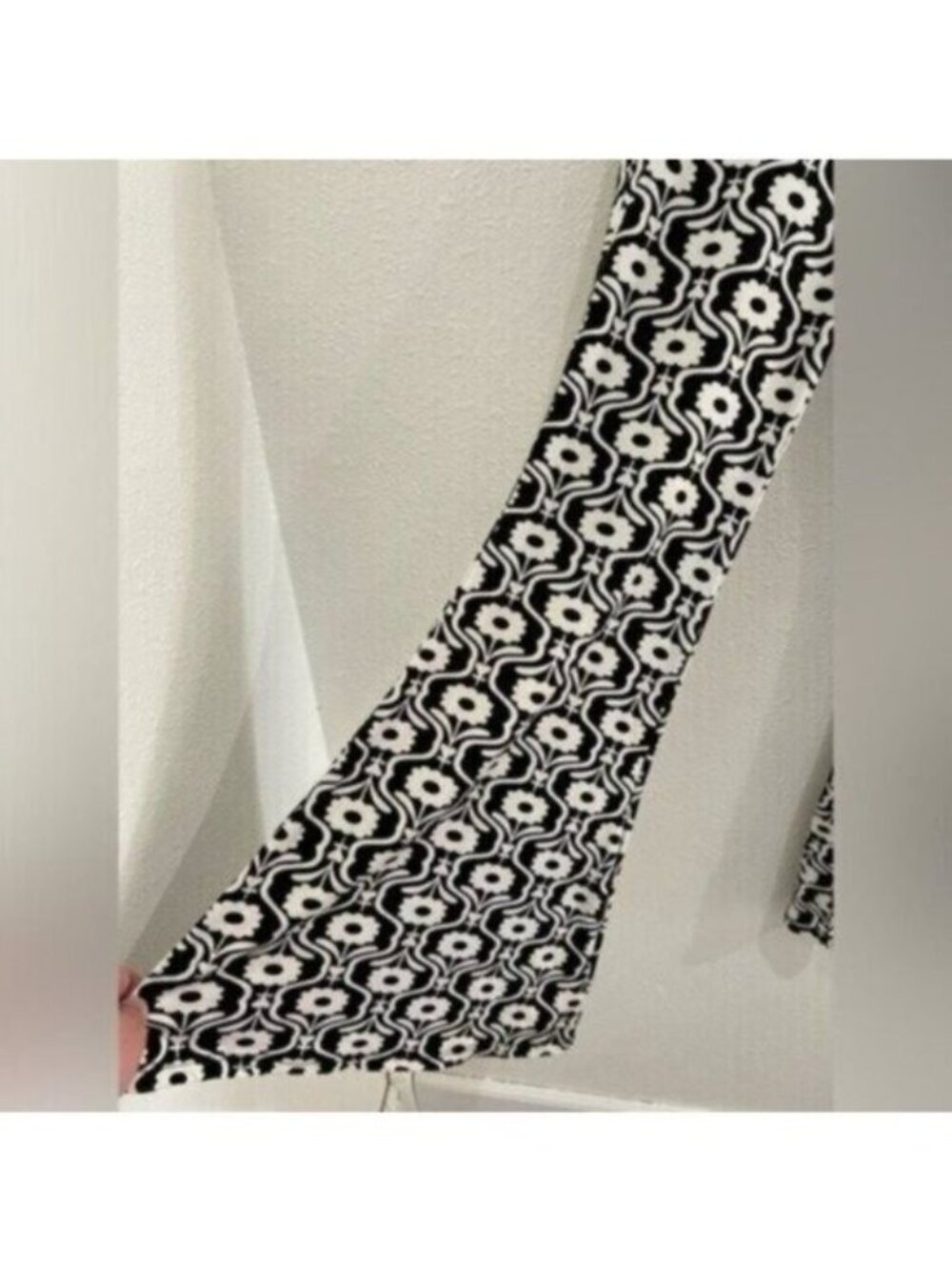 Altar’d State Floral Flare Pants Mod Stretch Black White - Picture 3 of 7